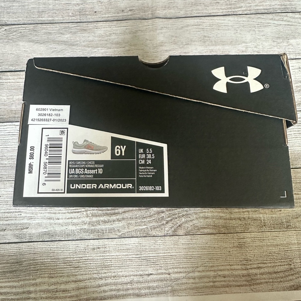 NWT Under Armour UA BGS Assert 10 Running Tennis Shoes Sneakers Youth Size 6 - Picture 7 of 7